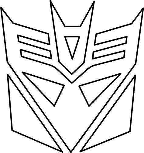 Decepticon Logo Png Transparent Vector Freebie Black Transformers Logo Coloring Pages Clipart