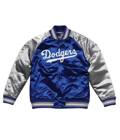 Grey And Blue Satin La Los Angeles Dodgers Varsity Jacket Jackets Masters