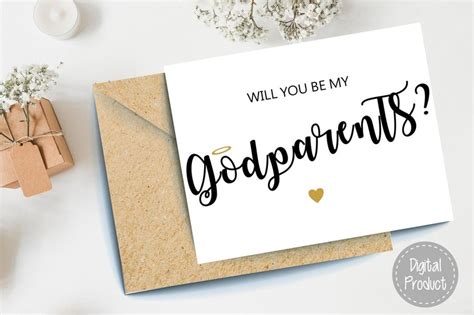 Godparent Proposal Will You Be My Godparent Card Printable Etsy