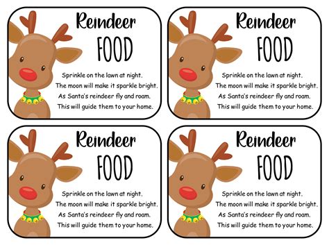 Free Printable Reindeer Food Templates
