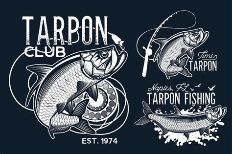 Vintage Tarpon Fishing Emblems By Moloko88 Thehungryjpeg