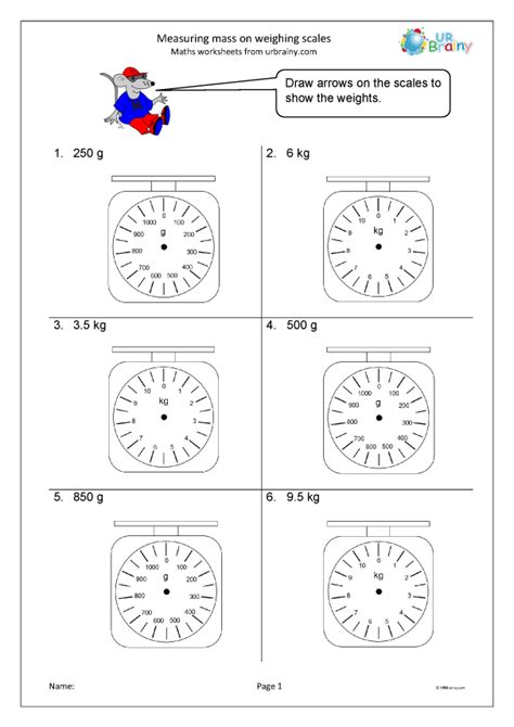 Measuring Weight Worksheets