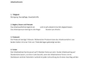 28 reinigungskraft arztpraxis jobs und stellenangebote auf jobsora. Arbeitsvertrag Putzfrau