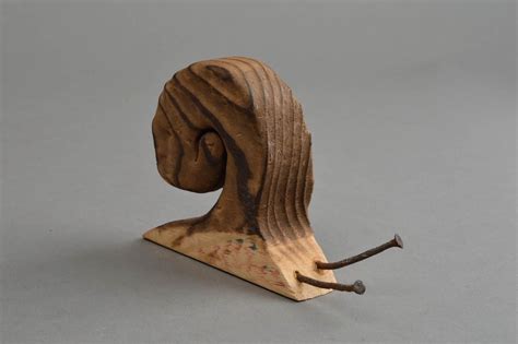 Buy Unusual Handmade Wooden Statuette Designer Figurine Primitive Style