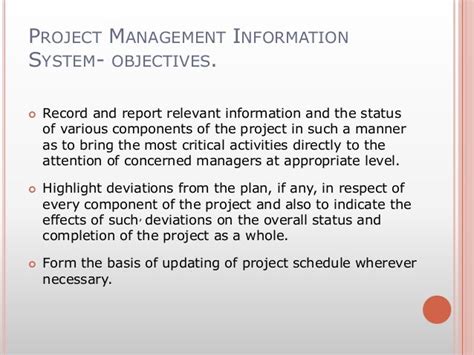 Project Management Information System