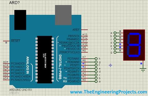 Interfacing Of Seven Segment With Arduino In Proteus In 2021 Arduino