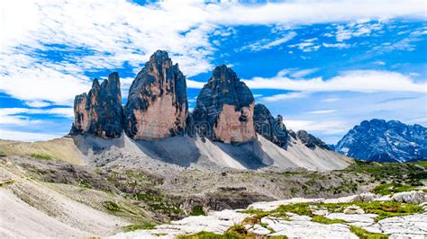 The Tre Cime Di Lavaredo Three Peaks Of Lavaredo In The Itali Stock
