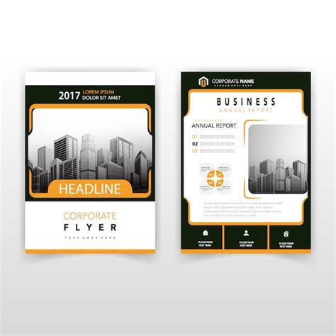 Orange Back And Front Corporate Flyer Vector Free Download