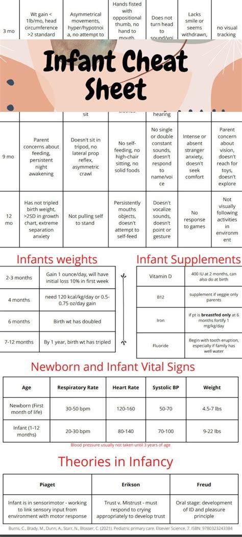 Infant Cheat Sheet The Best Clinical Guide For Nurses And Etsy