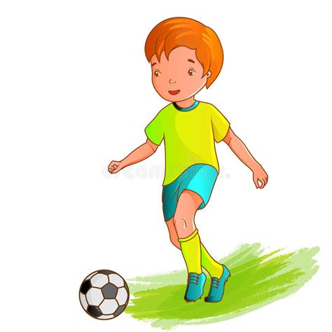 Cartoon Boy Playing Soccer Stock Vector Illustration Of Score 42343581