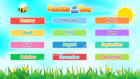 Premium Vector 12 Months Of The Year Cute Illustration Of Months Of