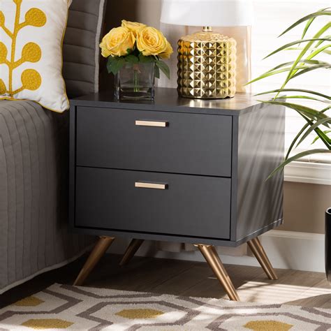 Baxton Studio Kelson Modern And Contemporary Dark Grey And Gold