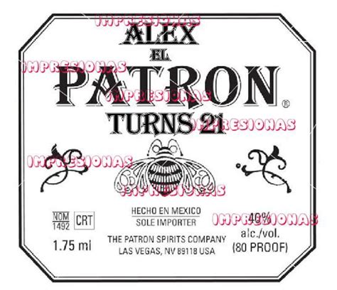 Patron Tequila Label Customizable Is Delivered In  And Etsy