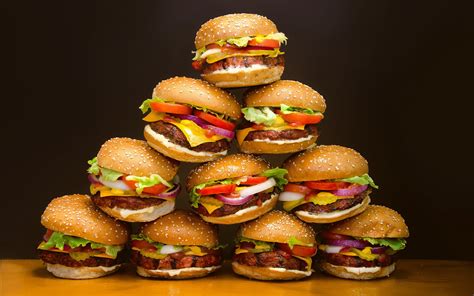 Piled Burgers Hd Wallpaper Wallpaper Flare