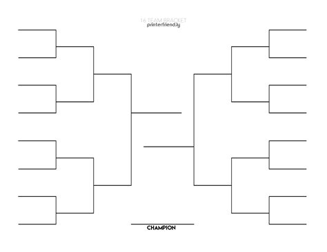 You'll also find single elimination and double elimination bracket templates for other tournaments you may be organizing or participating in. 16 Team Single-Elimination Bracket: Single elim sports ...