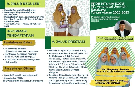 Brosur Ppdb Mts Ma Unggulan Amanatul Ummah Layanan Sks Surabaya