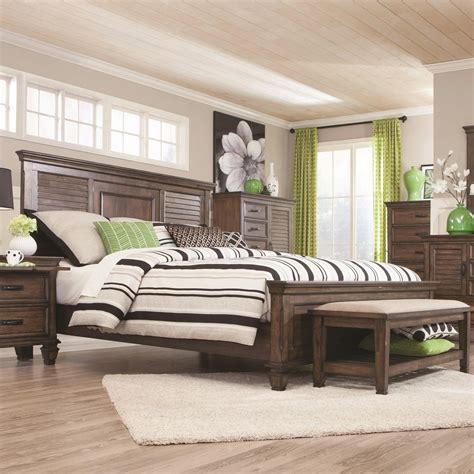 Coaster Furniture Franco California King Bed With Louvered Panel