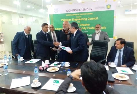 Pec And The American Society Of Safety Professionals Assp Pakistan Chapter Signed A Memorandum