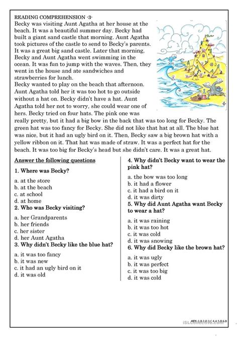 View Reading Comprehension Worksheets For Adults Tips Reading