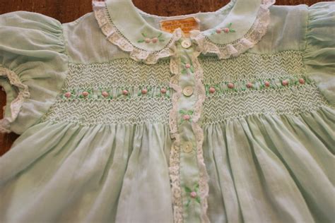 Lilacs And Springtime Vintage Smocked Baby Dress