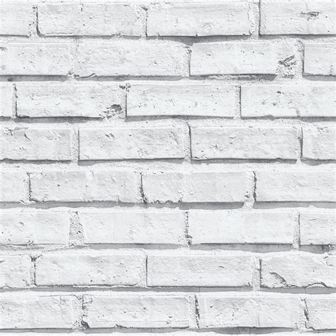 Arthouse White Brick Effect Unpasted Wallcovering 623004 The Home Depot