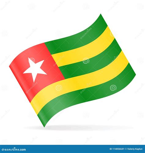 Togo Flag Vector Waving Icon Stock Illustration Illustration Of