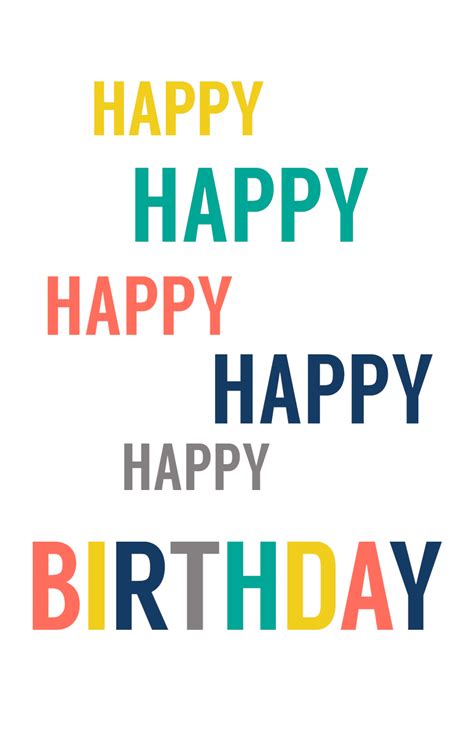A new colorful birthday card. Free Printable Birthday Cards | Paper Trail Design