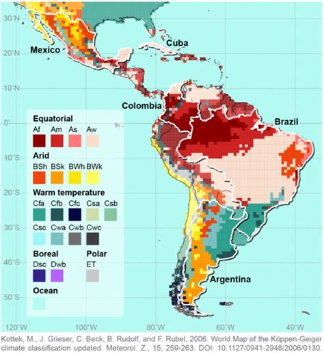 Map Of Climatic Zones In Latin America And The Caribbean Source