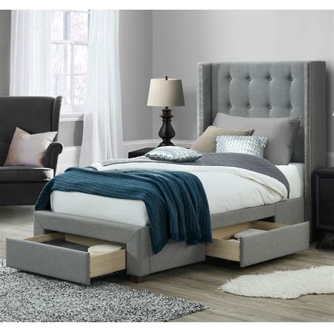 Buy Dg Casa Savoy Tufted Upholstered Wingback Panel Storage Bed Frame