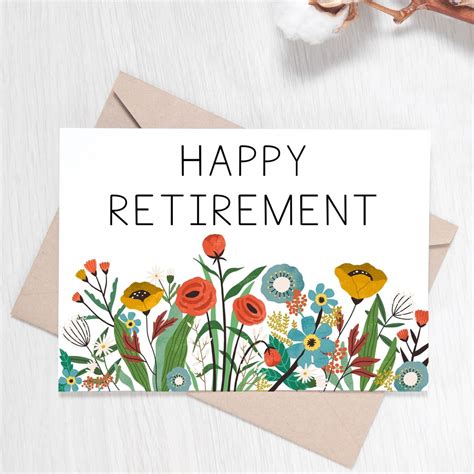 Printable Retirement Card Happy Retirement Instant Etsy