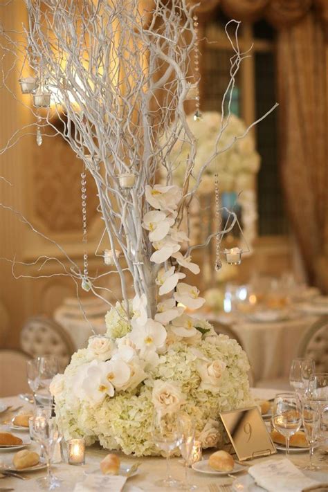 Wedding Centerpiece White Hydrangea Roses Orchids Hanging