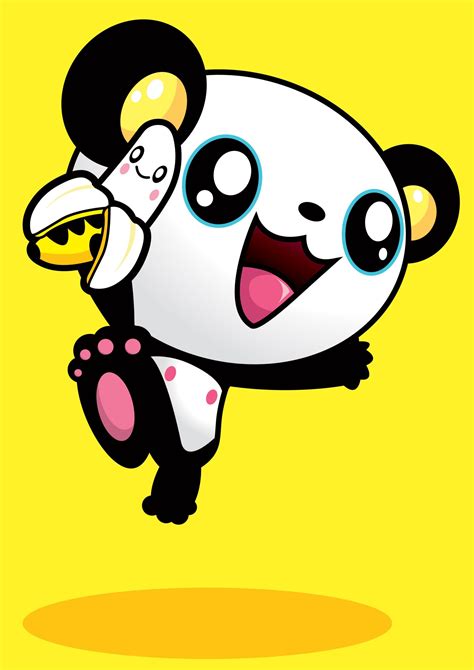 Jumping Panda Tado Debut Art Cute Panda Wallpaper Kawaii
