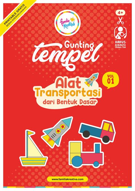 Gratis Banget Printable Gunting Tempel Transportasi Vol 1