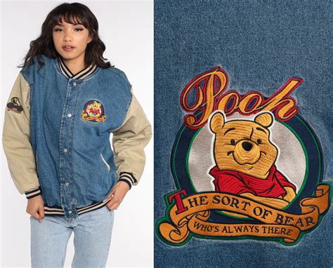 Winnie The Pooh Jacket Varsity Jacket Disney Denim Jacket S Baseball