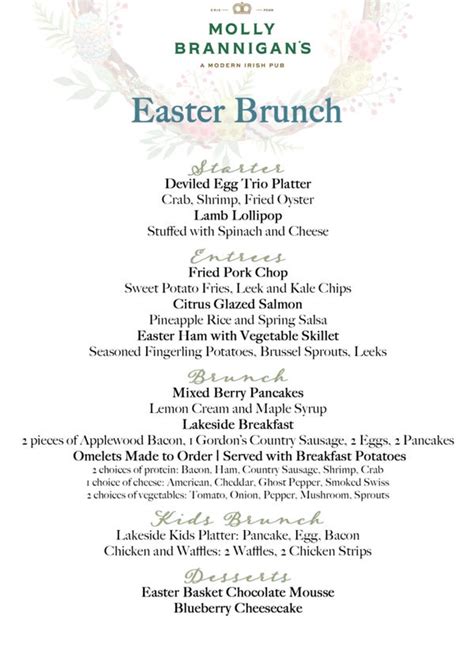 Erie Pa Restaurants Offering Easter Brunches Dinners By Reservation