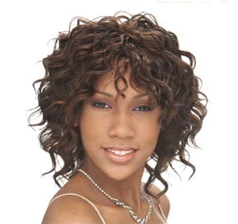 Short Curly Weave Hairstyles With Bangs