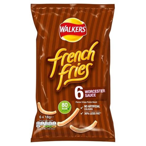 Walkers French Fries Worcester Sauce Snacks 6 Per Pack Zoom
