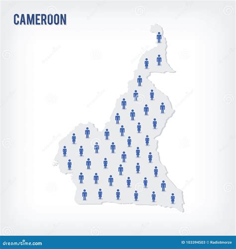 Vector People Map Of Cameroon The Concept Of Population Stock
