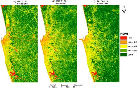 Normalized Difference Vegetation Index Ndvi Maps Of The Cma In A Download Scientific