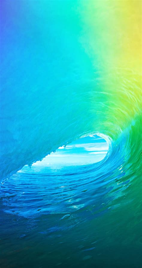 Download The Colored Wave Default Ios 9 Wallpaper
