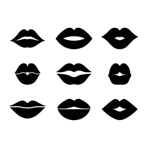 Lipstick Kiss Mark Silhouette Illustrations Royalty Free Vector