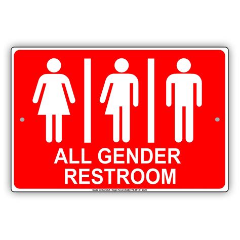 All Gender Restroom Sign Funny Public Bathroom Signage Sign Fever