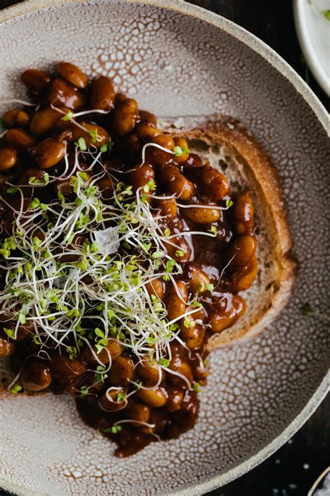 Vegan Baked Beans On Toast With Microgreens Naturally Ella