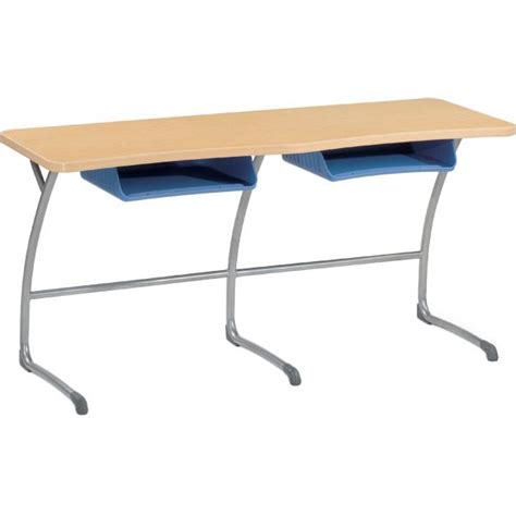 Zuma Series Cantilever Open Front Double Desks With Plastic Book Boxes