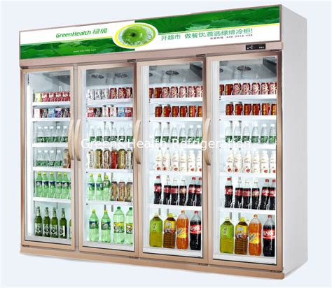 Upright Glass Door Commercial Beverage Cooler With Danfoss Drinks