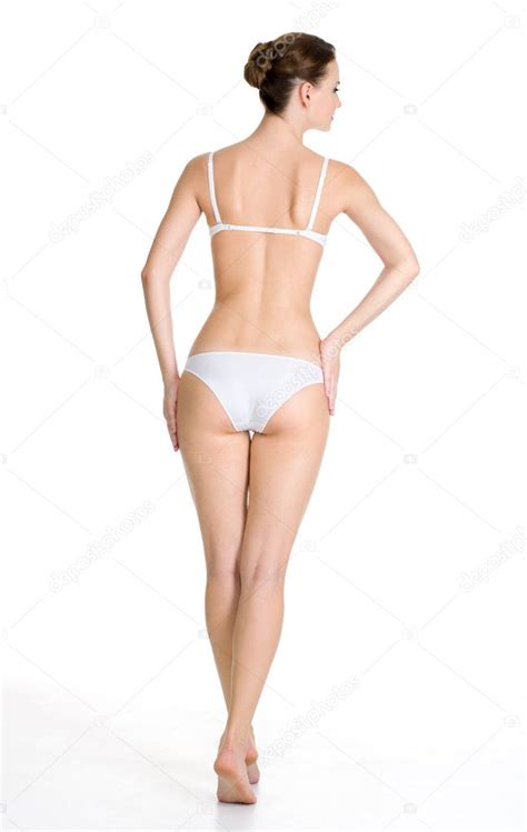 Back View Of Beautiful Slim Female Body — Stock Photo