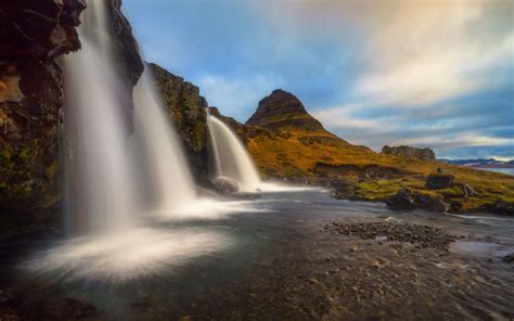 Kirkjufellsfoss A Waterfall In Iceland Snæfellsnes Peninsula Located