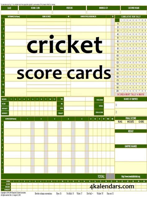 Prontable Cricket Score Cards Pdf Cricket Score Card Cricket Score