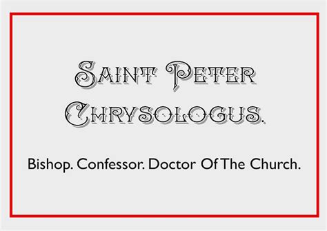 Zephyrinus Saint Peter Chrysologus Bishop Confessor Doctor Of The
