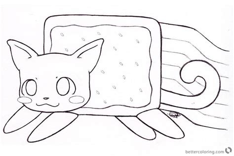 Nyan Cat Coloring Pages Clipart By Kitty Free Printable